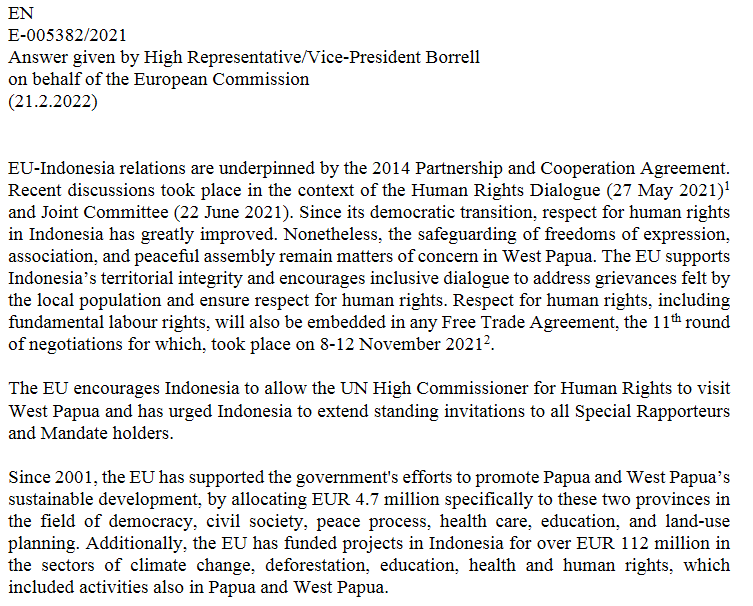 Du betrachtest gerade EU äußert sich zu Westpapua