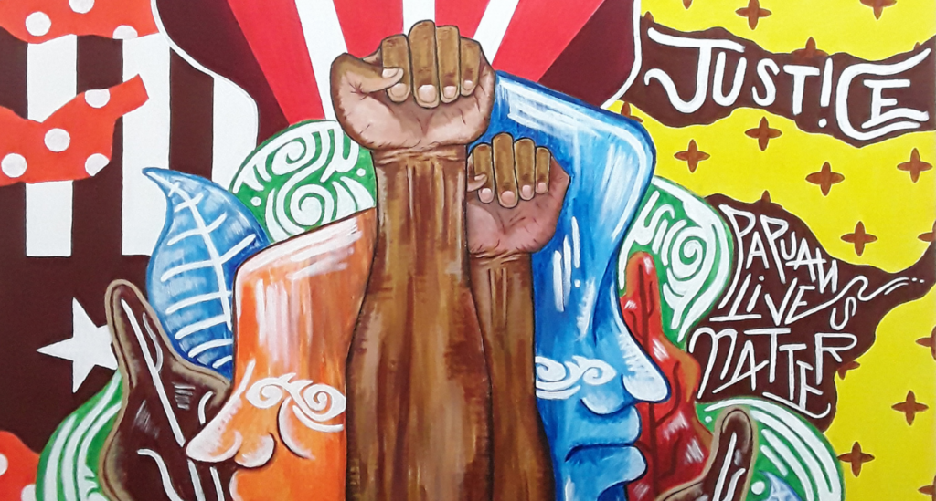 Bericht zu der Podiumsdiskussion im Rahmen der aktuellen Ausstellung „Zeitgenössische Kunst, Kultur und Widerstand in Westpapua“ am 27. März 2025